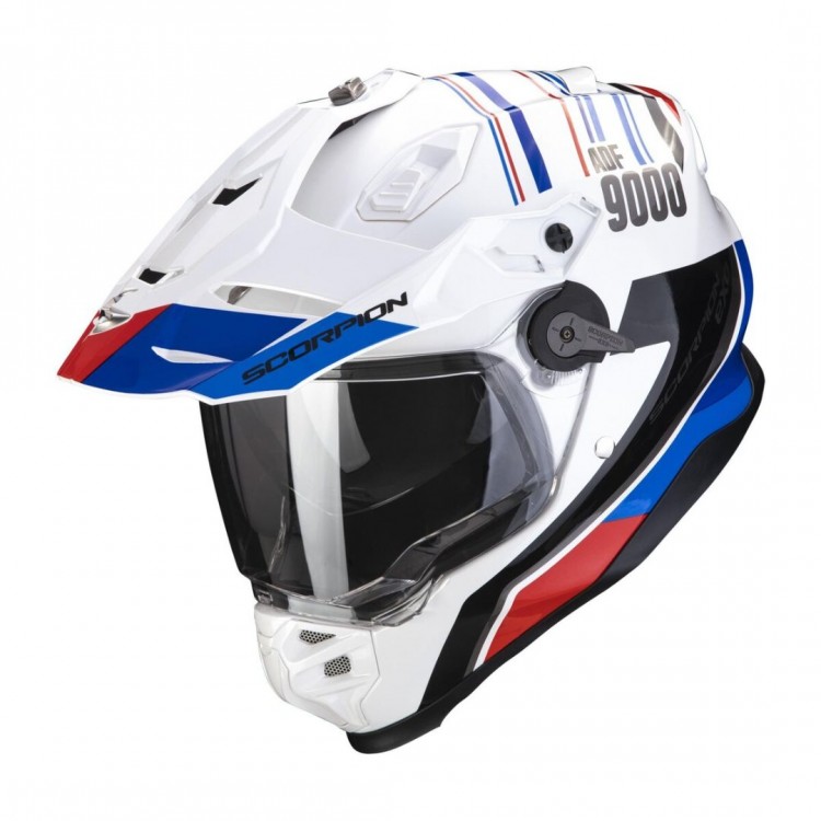 Scorpion ADF-9000 Air Desert Kapalı Motosiklet Kaskı Beyaz / Mavi / Kırmızı Scorpion ADF-9000 Air Desert Kapalı Motosiklet Kaskı Beyaz / Mavi / Kırmızı